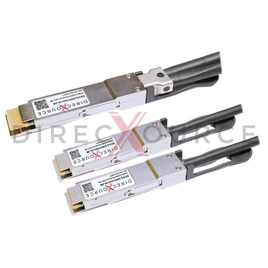 2m (6.56ft) Arista Networks CAB-D-2Q-400G-2M Compatible 400G QSFP-DD to 2x200G QSFP56 PAM4 Passive Direct Attach Twinax Breakout Copper Cable