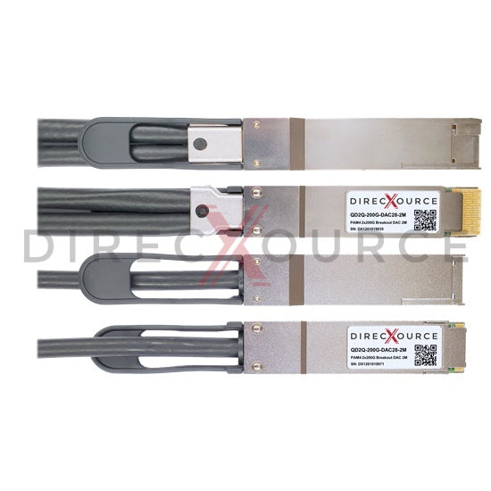 2m (6.56ft) Arista Networks CAB-D-2Q-400G-2M Compatible 400G QSFP-DD to 2x200G QSFP56 PAM4 Passive Direct Attach Twinax Breakout Copper Cable