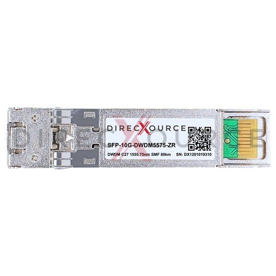 Brocade 10G-SFPP-ZRD-1555.75-80 Compatible 10GBASE-DWDM SFP+ 100GHz C27 1555.75nm 80km SMF LC DOM Optical Transceiver Module