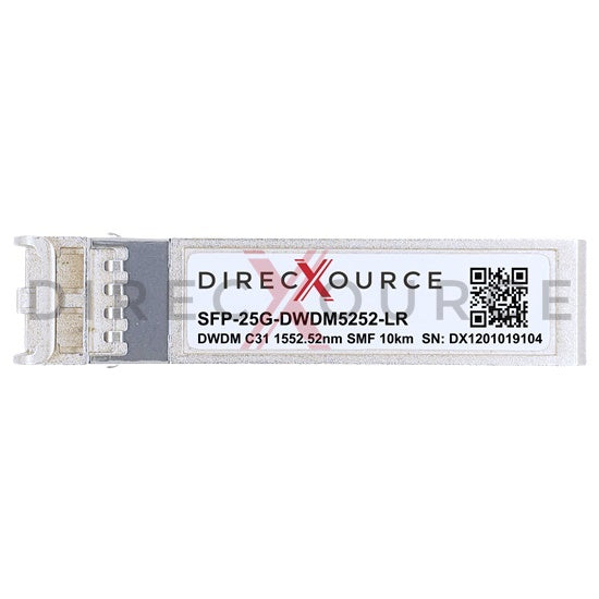 Brocade 25G-SFP28-LRD-1552.52 Compatible 25GBASE-DWDM SFP28 100GHz C31 1552.52nm 10km SMF LC DOM Optical Transceiver Module