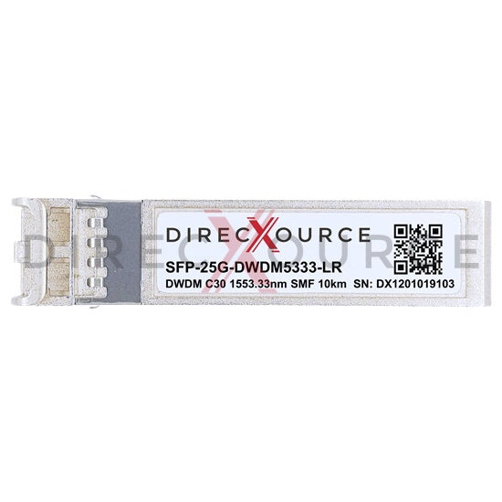 Brocade 25G-SFP28-LRD-1553.33 Compatible 25GBASE-DWDM SFP28 100GHz C30 1553.33nm 10km SMF LC DOM Optical Transceiver Module
